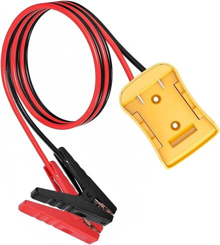 كابلات توصيل 2FT للسيارة مع محول، سلك سيليكون 8AWG مشبك التمساح، كابل توصيل السيارة، يستخدم لبدء تشغيل بطاريات السيارة أو الأدوات، متوافق مع بطاريات DE.Walt 20V. in Kuwait