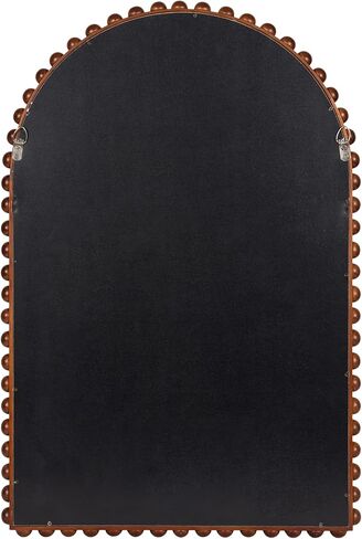 Kate and Laurel Beadbrook Modern Beaded Arched Mirror, 20 x 30, Walnut Brown, Transitional Arch Wall Mirror for Use as Bathroom Mirror or Entryway Mirror Decor in Saudi Arabia
