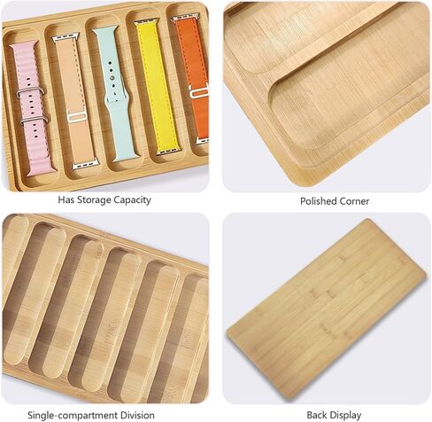 Wooden Watch Band Organizer Watch Holder for Men, 2 Pcs Works with All Apple Watch Band Holder Wood Design - 9 Slot Storage Box DIY Crafting Drawer Organizer (7.48 x 6.77 x 0.67 Inches) in Saudi Arabia