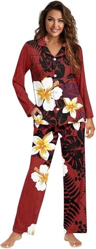Women's Sleepwear Set 2Pcs Soft & Skin-Friendly Lounge Wear Animal Floral Pattern Leisure Style Print in Saudi Arabia