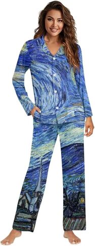 Women's Sleepwear Set 2Pcs Soft & Skin-Friendly Lounge Wear Animal Floral Pattern Leisure Style Print in Saudi Arabia