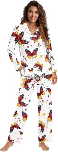 Women's Sleepwear Set 2Pcs Soft & Skin-Friendly Lounge Wear Animal Floral Pattern Leisure Style Print in Saudi Arabia