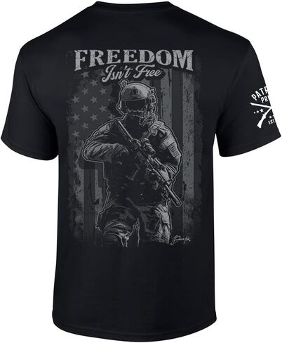 Patriot Pride Mens Graphic T-Shirt - Freedom Isn't Free American Flag, Solider in Saudi Arabia
