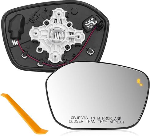 Passenger Side Mirror Glass Compatible with 2022-2025 Honda Civic, Heated w/Blind Spot Detection, with Backing Plate, Replacement for 76203-T20-A21 Power Door Mirror in Saudi Arabia