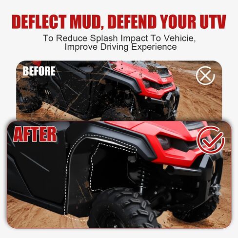 Fender Flares Mud Flaps for Honda Pioneer 1000-5, Front Extended Mud Guards UTV Wider Fender Extensions for Honda Pioneer 1000 5 2016-2025 Accessories, 2PCS in Saudi Arabia