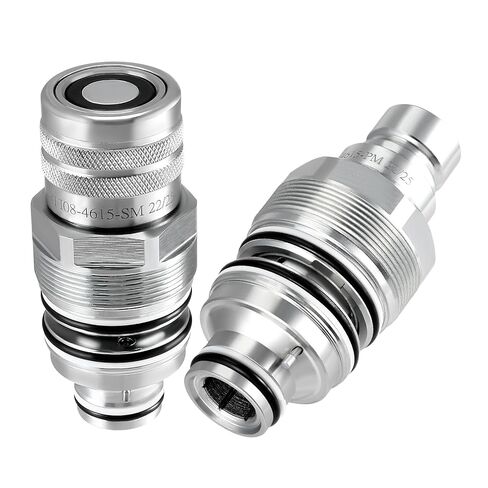 6679837 6680018 Hydraulic Quick Coupler Kit, Male & Female Flat Face Connectors Compatible with Bobcat 753-883 A220-A770 S130-S770 T140-T870, Hydraulic Quick Connect Coupler Thread 46mm in Kuwait