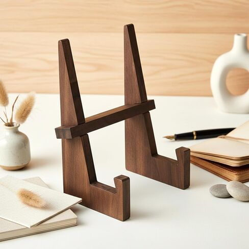 Wooden Plate Stands, 8.8 Inch Wood Plate Display Stands Decorative Picture Frame Holder Stand Table Top Easels for Book Dish Photo Plaque Platter in Saudi Arabia