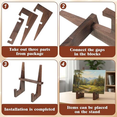 Wooden Plate Stands, 8.8 Inch Wood Plate Display Stands Decorative Picture Frame Holder Stand Table Top Easels for Book Dish Photo Plaque Platter in Saudi Arabia
