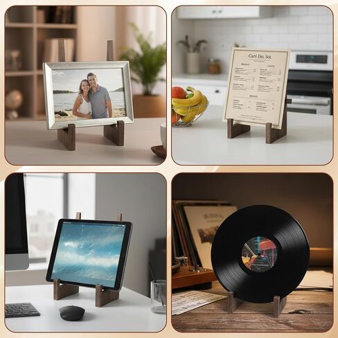 Wooden Plate Stands, 8.8 Inch Wood Plate Display Stands Decorative Picture Frame Holder Stand Table Top Easels for Book Dish Photo Plaque Platter in Saudi Arabia