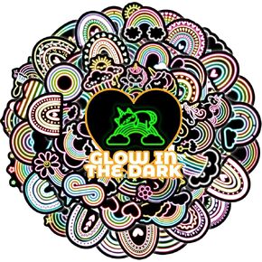 51 Pcs Glow in The Dark Animal Water Bottle Stickers for Kids, Cartoon Animals Vinyl Waterproof Laptop Stickers, Skateboards Phone Cases Mugs Guitar Luggage Decorative Sticker Packs in Kuwait