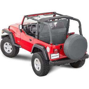 MasterTop Zip Down Wind Stopper, Black Diamond - Fits Jeep Wrangler CJ, YJ, and TJ 1980-2006 - Polished Glass Window - Prevents Backdrafts - Stops Wind and Rain from Getting into Cab in Kuwait