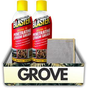 حزمة 2X Blaster Original PB Lithium Grease 8 أونصة مع قطعة قماش من الألياف الدقيقة - مادة تشحيم ليثيوم بيضاء متعددة الأسطح لمفصلات المرآب والمسارات والأدوات - مجموعة هدايا (3 عناصر) in Kuwait