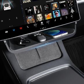 Topfit Tesla Model 3 Y صندوق تخزين تحت الشاشة، صينية تنظيم وحدة التحكم المركزية لطراز Tesla Y Juniper وModel 3 Highland Accessories 2025-2026 in Kuwait