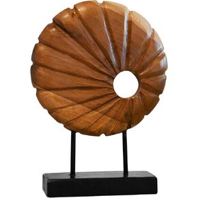 Teak Sculpture Home Décor for Shelf Sculpture with Base Decoration for Living Room, Bedroom, Office 13.8"X9.8"X3.5" in Kuwait