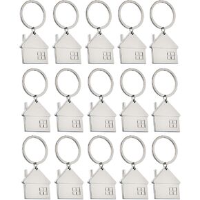 15 Sets House Shaped Key Chain with Metal Keyring, New Home Keychain for Women Men Family Client in Kuwait