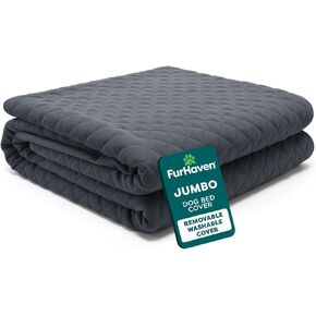 Furhaven Replacement Dog Bed Cover Quilted Sofa-Style, Machine Washable - Iron Gray, Jumbo (X-Large) in Kuwait