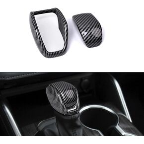 Tocatus Gear Shift Knob Cover Shifter Trim for Toyota RAV4 Highlander Venza 2019 2020 2021 2022 2023 2024, ABS Carbon Fiber 2pcs in Kuwait
