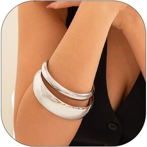 Chunky Gold Bangles for Women Minimalist Wide Wrist Cuff Bracelets Trendy Stackable Chunky Gold Bracelets Jewelry for Women in Kuwait