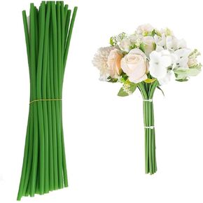 50pcs Floral Stem Covers, 30cm Green Plastic Flower Stem Tubes, Artificial Floral Arrangement Stems for Vase, Faux Bouquet Corsage Making Supplies in Kuwait