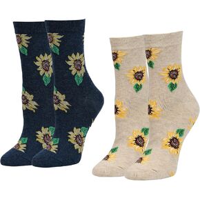 جوارب PanPacSight النسائية المبتكرة والمضحكة على شكل عباد الشمس، جوارب زهرية لطيفة غير تقليدية للسيدات الشابات والفتيات، مقاس 7-13 in Kuwait