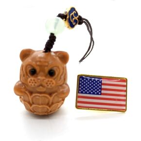 2PCS Handcrafted Purple Sandalwood Penguin Pendant and Rainbow Wood Penguin Keychain Set, Refined Wooden Penguin Statue for Home, Bedroom, Car and Office Decoration in Kuwait