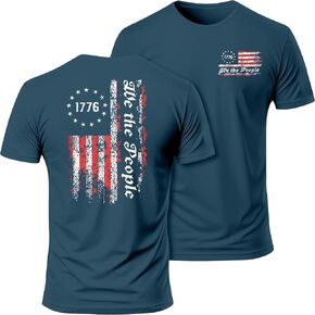 Men's 4th of July T Shirt: USA Flag Shirts Patriotic Shirt Tops We The People 1776 Shirt Casual Summer Tops in Saudi Arabia