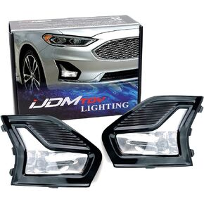مجموعة مصابيح الضباب/القيادة iJDMTOY LED متوافقة مع Ford Fusion 2019-2020، مجموعة LH RH LED عالية الطاقة بمواصفات OEM مع أغطية إطار Foglamp ومجموعة أسلاك مفتاح التشغيل/الإيقاف in Kuwait
