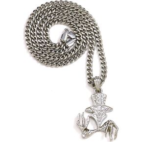 GWOOD Juggalo Ringmaster Pendant 24 Inch Cuban Necklace Silver Color in Kuwait