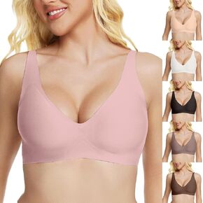 Seamless Jelly Bras for Women No Underwire Bralettes Deep V Push Up Buttery Comfort Support Soft Comfy Everyday Bra in Kuwait
