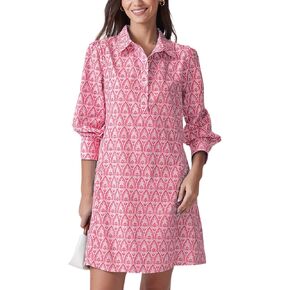 Floral Mini Dress Women Long Sleeve Holiday Sundress Button-Up Tunic Shirt Dress with Pockets in Kuwait