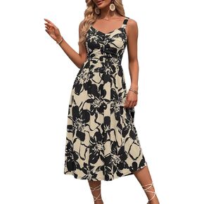 HUHOT فساتين نسائية صيفية بأشرطة مطاطية مع جيوب in Kuwait