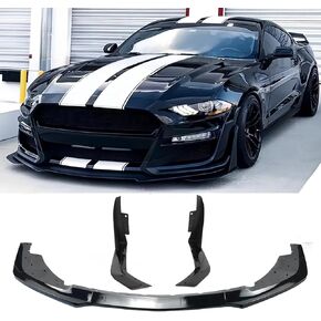 Front Bumper Lip Splitter with Corner Spoiler Winglet Spliters Pair for Ford Mustang 2015-2022，Only Fit for Modified W/ GT500 MP Bumper (Glossy Black) in Kuwait
