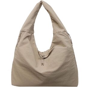 حقيبة يد مترهلة للنساء حقيبة هوبو كبيرة من النايلون بلون سادة وحقائب كتف منسدلة للسفر والعطلات in Kuwait