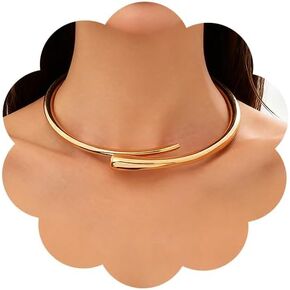 Chunky Choker Collar Necklace for Women Waterdrop Minimalist Chokers Trendy Simple Statement Jewelry for Party Holiday in Kuwait