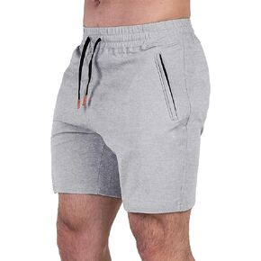 شورت رياضي قطني رجالي من MAIKANONG مع جيوب بسحاب، شورت كاجوال للتمارين الرياضية مقاس 7 بوصات، شورت مسامي للتدريب in Kuwait