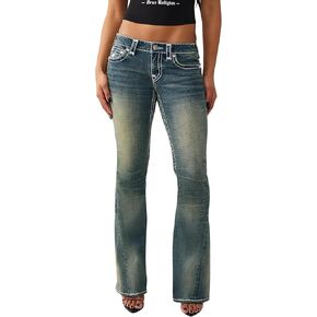 True Religion Women’s Joey Low Rise Super T Flare Jean – Stretch Denim, Low Rise Fit, Iconic Flare Leg in Saudi Arabia