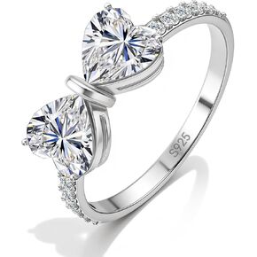 Moissanite Ring for Women 1.6CT Heart Cut D VVS1 Color Moissanite Rings Sterling Silver Engagement Wedding Band Jewelry Gift Promise Rings for Her in Saudi Arabia