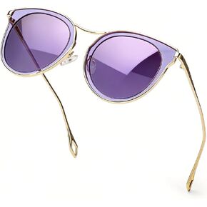 SIPHEW Womens Oversized Cat Eye Mirrored Sunglasses Polarized - Trendy Large Fashion Shades with UV400 Protection for Women in Kuwait