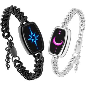 Long Distance Touch Bracelets for Couples, Vibration & Light up | Long Distance Couples Bracelets Relationship Gifts for Girlfriend in Kuwait