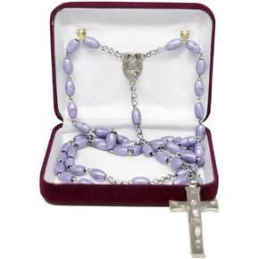 صندوق مسبحة تذكار باللون الأسود مقاس 3.25 × 2.5 × 1 بوصة باللون الأبيض من الداخل - صناديق مجوهرات لتخزين المسبحة هدية فريدة - صندوق مسبحة ديني للنساء والعائلة والأصدقاء in Kuwait