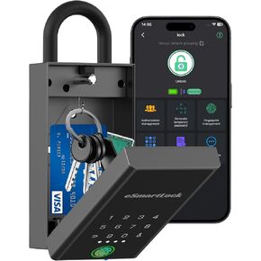 Smart Key Lock Box with Code, Dhiedas Large Fingerprint Lock Box with APP Control, Electronic Digital Weatherproof Security Hide Key Lock Box Wall Mount & Door Hanging for Outdoor Realtor Airbn in Kuwait