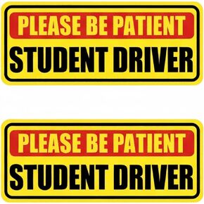 Student Driver Sticker for Car (2-Pack) - Non-Magnetic Removable Vinyl Decals, Reusable New Driver Sticker for Plastic Bumper & Aluminum Panels, Paint-Safe Car Window Stickers Calcomanías in Kuwait