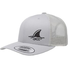 Embroidered Shark Fin Trucker Hat – Mesh Back Snapback Baseball Cap for Men & Women, Ocean Outdoor Style in Kuwait