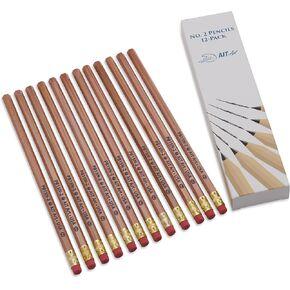 أقلام رصاص خشبية من AIT، عبوة من 12 قلمًا، غير مشحذ، رقم 2 رصاص HB، ممحاة خالية من اللاتكس، مصنوعة في الولايات المتحدة الأمريكية للتعامل مع أي مهمة كتابة بسهولة in Kuwait