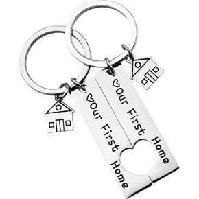Enkrio لدينا أول منزل سلاسل المفاتيح سلسلة المفاتيح المنزل الجديد منزل جديد كيرينغ هووسورمينغ هدية للزوجين أصدقاء الأسرة مالك المنزل الجديد in Kuwait