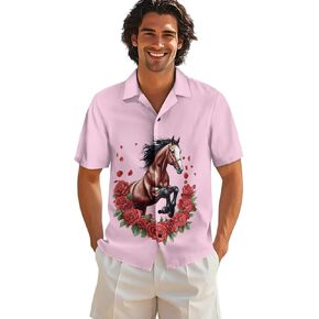 Horse Racing Shirt for Men Short Sleeve Kentucky Clothing Mens Derby Shirts Casual Trendy Button Down Shirt in Saudi Arabia