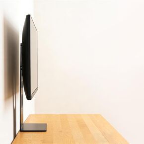 Universal Low Profile Single Screen Computer Desktop Gaming Monitor Replacement Stand, Vertical Mount Compatible with ≤27 Inch VESA 75/100, Power Port Downward or Horizontal Out in Kuwait