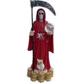 Santa Muerte Red 5" Inch Tall Statue Holy Death Grim Reaper Skull Home Decor in Saudi Arabia
