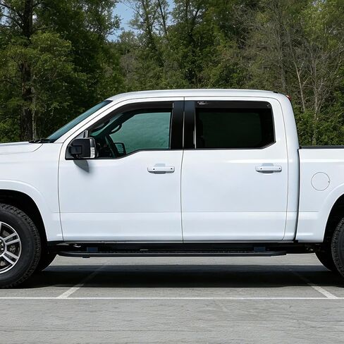 PM PERFORMOTOR 4 قطع من أقنعة النافذة الجانبية متوافقة مع 2017-2026 Ford F-250/350/450 Super Duty Crew Cab، 4 قطع أمامية يسار يمين شريط على واقيات المطر والشمس والرياح والهواء الجانبي، أسود لامع in Saudi Arabia