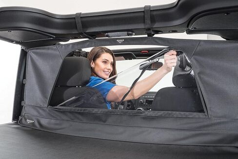 MasterTop Zip Down Wind Stopper, Black Diamond - Fits Jeep Wrangler CJ, YJ, and TJ 1980-2006 - Polished Glass Window - Prevents Backdrafts - Stops Wind and Rain from Getting into Cab in Kuwait